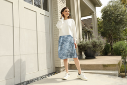 Basic Printed Skirt, Knee Length