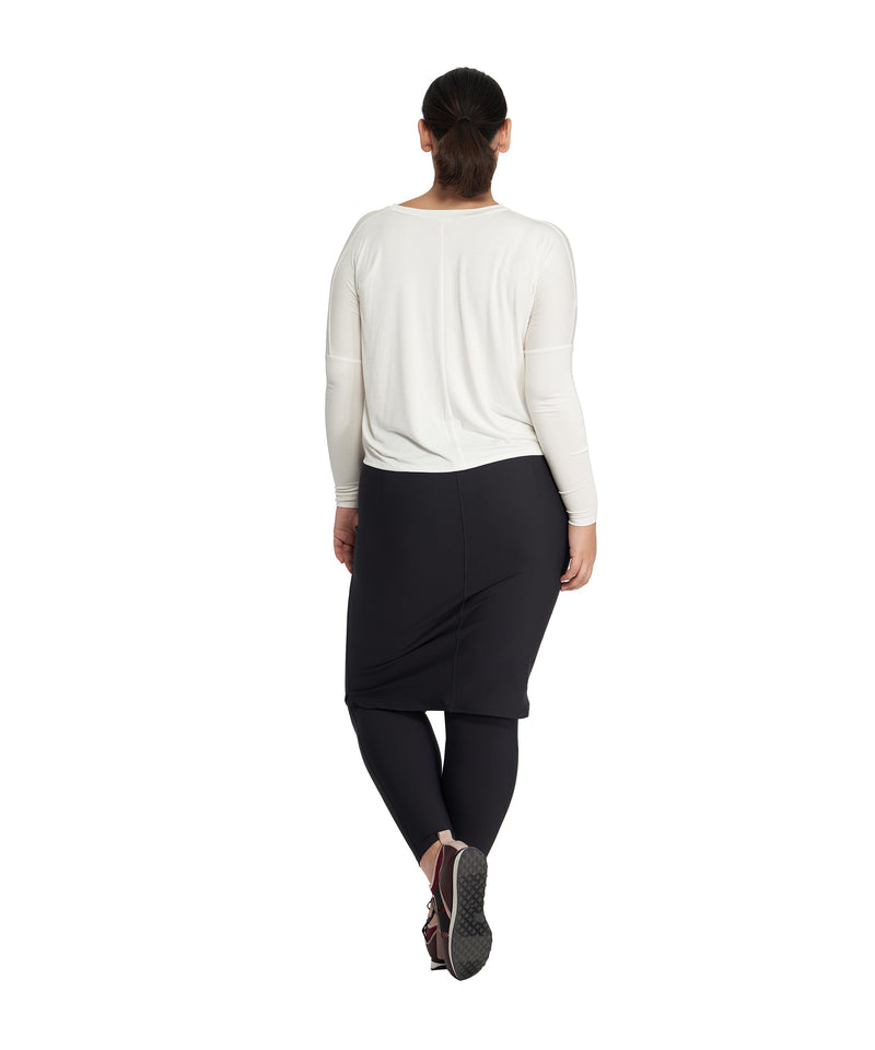Activewear Pencil Skirt Attached to Leggings, Black