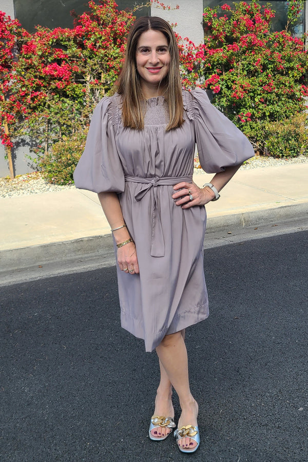 Puff Sleeve Smocked Dress