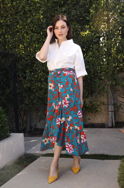 Ruffle Wrap Skirt, Print