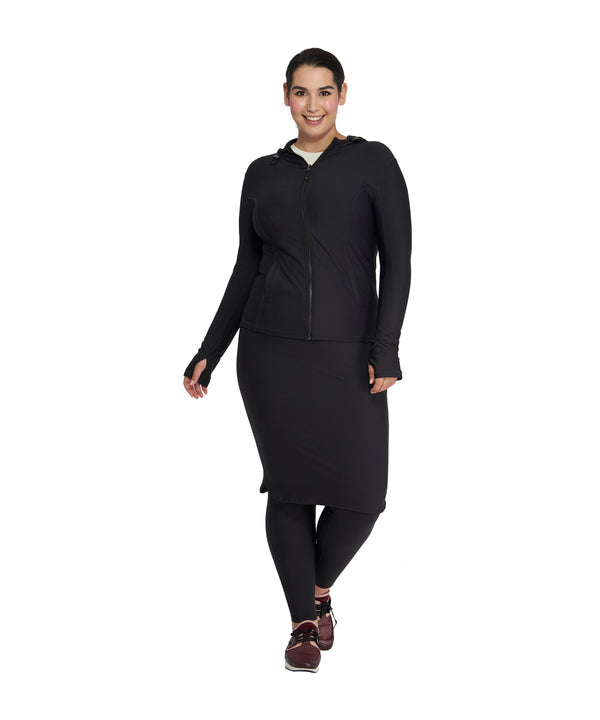 Activewear Pencil Skirt Attached to Leggings, Black